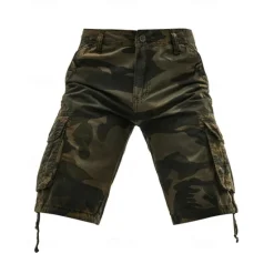 Outlet OUKU Men's Cargo Shorts Camo Shorts Shorts Summer Shorts Multi Pocket Flap Pocket Camouflage Comfort Wearable Knee Length Outdoor Sport Daily Fashion Casual Navy Blue Khaki