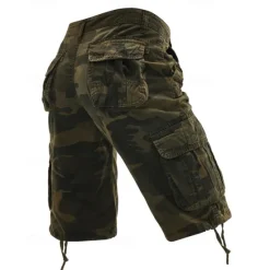 Outlet OUKU Men's Cargo Shorts Camo Shorts Shorts Summer Shorts Multi Pocket Flap Pocket Camouflage Comfort Wearable Knee Length Outdoor Sport Daily Fashion Casual Navy Blue Khaki