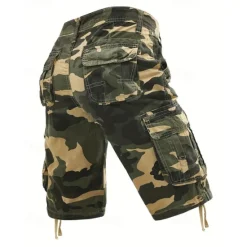 Outlet OUKU Men's Cargo Shorts Camo Shorts Shorts Summer Shorts Multi Pocket Flap Pocket Camouflage Comfort Wearable Knee Length Outdoor Sport Daily Fashion Casual Navy Blue Khaki