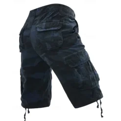 Outlet OUKU Men's Cargo Shorts Camo Shorts Shorts Summer Shorts Multi Pocket Flap Pocket Camouflage Comfort Wearable Knee Length Outdoor Sport Daily Fashion Casual Navy Blue Khaki