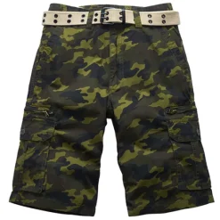 Hot OUKU Men's Cargo Shorts Camo Shorts Hiking Shorts Pocket Camouflage Comfort Breathable Outdoor Daily Going out Fashion Casual ArmyGreen Red