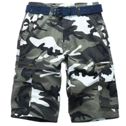 Hot OUKU Men's Cargo Shorts Camo Shorts Hiking Shorts Pocket Camouflage Comfort Breathable Outdoor Daily Going out Fashion Casual ArmyGreen Red