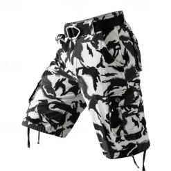Best OUKU Men's Cargo Shorts Camo Shorts Shorts Summer Shorts Zipper Multiple Pockets Flap Pocket Camouflage Camo / Camouflage Comfort Wearable Short Outdoor Vacation Sport Casual Black Army Green