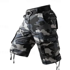 Best OUKU Men's Cargo Shorts Camo Shorts Shorts Summer Shorts Zipper Multiple Pockets Flap Pocket Camouflage Camo / Camouflage Comfort Wearable Short Outdoor Vacation Sport Casual Black Army Green