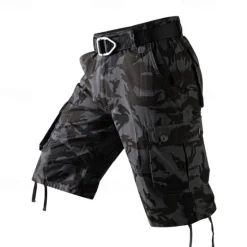 Best OUKU Men's Cargo Shorts Camo Shorts Shorts Summer Shorts Zipper Multiple Pockets Flap Pocket Camouflage Camo / Camouflage Comfort Wearable Short Outdoor Vacation Sport Casual Black Army Green