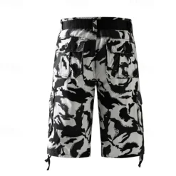 Best OUKU Men's Cargo Shorts Camo Shorts Shorts Summer Shorts Zipper Multiple Pockets Flap Pocket Camouflage Camo / Camouflage Comfort Wearable Short Outdoor Vacation Sport Casual Black Army Green