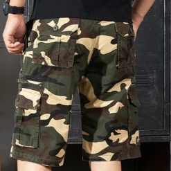 Outlet OUKU Men's Cargo Shorts Camo Shorts Shorts Zipper Multi Pocket Camouflage Comfort Wearable Knee Length Casual Daily Holiday Sports Fashion White Army Green