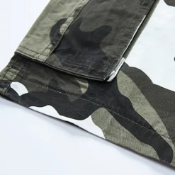 Outlet OUKU Men's Cargo Shorts Camo Shorts Shorts Zipper Multi Pocket Camouflage Comfort Wearable Knee Length Casual Daily Holiday Sports Fashion White Army Green