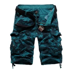 Sale OUKU Men's Cargo Shorts Camo Shorts Hiking Shorts Multi Pocket Multiple Pockets Camouflage Breathable Outdoor Knee Length Casual Daily Streetwear Stylish Camouflage Red Camouflage Blue Inelastic