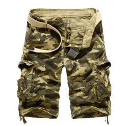 Sale OUKU Men's Cargo Shorts Camo Shorts Hiking Shorts Multi Pocket Multiple Pockets Camouflage Breathable Outdoor Knee Length Casual Daily Streetwear Stylish Camouflage Red Camouflage Blue Inelastic
