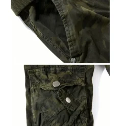 Sale OUKU Men's Cargo Shorts Camo Shorts Hiking Shorts Multi Pocket Multiple Pockets Camouflage Breathable Outdoor Knee Length Casual Daily Streetwear Stylish Camouflage Red Camouflage Blue Inelastic