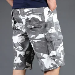 New OUKU Men's Cargo Shorts Camo Shorts Shorts Summer Shorts Multi Pocket Flap Pocket Camo Camouflage Comfort Wearable Knee Length Outdoor Sport Daily Fashion Casual White Yellow
