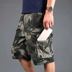 New OUKU Men's Cargo Shorts Camo Shorts Shorts Summer Shorts Multi Pocket Flap Pocket Camo Camouflage Comfort Wearable Knee Length Outdoor Sport Daily Fashion Casual White Yellow