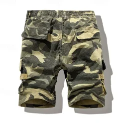 Best OUKU Men's Cargo Shorts Camo Shorts Shorts Summer Shorts Drawstring Elastic Waist Multi Pocket Camo / Camouflage Comfort Wearable Knee Length Outdoor Sport Daily Fashion Casual Camouflage khaki Camouflage