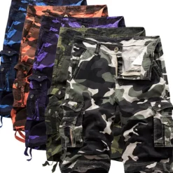 OUKU Men's Cargo Shorts Camo Shorts Shorts Multi Pocket Camouflage Comfort Breathable Outdoor Daily Going out Fashion Streetwear White Yellow
