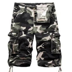 OUKU Men's Cargo Shorts Camo Shorts Shorts Multi Pocket Camouflage Comfort Breathable Outdoor Daily Going out Fashion Streetwear White Yellow