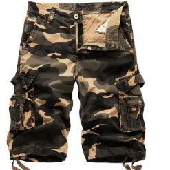 OUKU Men's Cargo Shorts Camo Shorts Shorts Multi Pocket Camouflage Comfort Breathable Outdoor Daily Going out Fashion Streetwear White Yellow