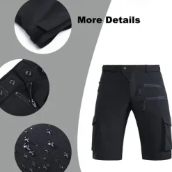 New OUKU Men's Cargo Shorts Camping Shorts Shorts Hiking Shorts Elastic Waist Multi Pocket Plain Waterproof Quick Dry Knee Length Sports Outdoor Daily Camping & Hiking Classic Style Athleisure Black Blue