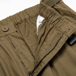 OUKU Men's Cargo Shorts Capri Pants Hiking Shorts Zipper Pocket Leg Drawstring Plain Comfort Breathable Outdoor Daily Going out Casual Big and Tall Army Yellow Black