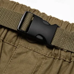 OUKU Men's Cargo Shorts Capri Pants Hiking Shorts Zipper Pocket Leg Drawstring Plain Comfort Breathable Outdoor Daily Going out Casual Big and Tall Army Yellow Black