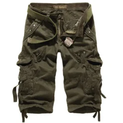 Hot OUKU Men's Cargo Shorts Capri shorts Capri Pants Hiking Shorts Pocket Plain Comfort Breathable Calf-Length Work Casual Daily Fashion Streetwear Red Navy Blue