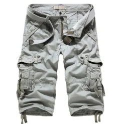 Hot OUKU Men's Cargo Shorts Capri shorts Capri Pants Hiking Shorts Pocket Plain Comfort Breathable Calf-Length Work Casual Daily Fashion Streetwear Red Navy Blue