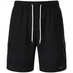 Discount OUKU Men's Cargo Shorts Casual Shorts Corduroy Shorts Drawstring Elastic Waist Multi Pocket Plain Comfort Soft Full Length Outdoor Daily Holiday Sports Fashion Black Army Green