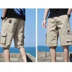 Discount OUKU Men's Cargo Shorts Hiking Shorts Military Summer Outdoor Ripstop Breathable Quick Dry Lightweight Shorts Bottoms Dark Khaki ArmyGreen Cotton Climbing Beach Camping / Hiking / Caving M L XL 2XL 3XL