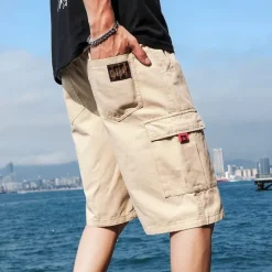 Discount OUKU Men's Cargo Shorts Hiking Shorts Military Summer Outdoor Ripstop Breathable Quick Dry Lightweight Shorts Bottoms Dark Khaki ArmyGreen Cotton Climbing Beach Camping / Hiking / Caving M L XL 2XL 3XL