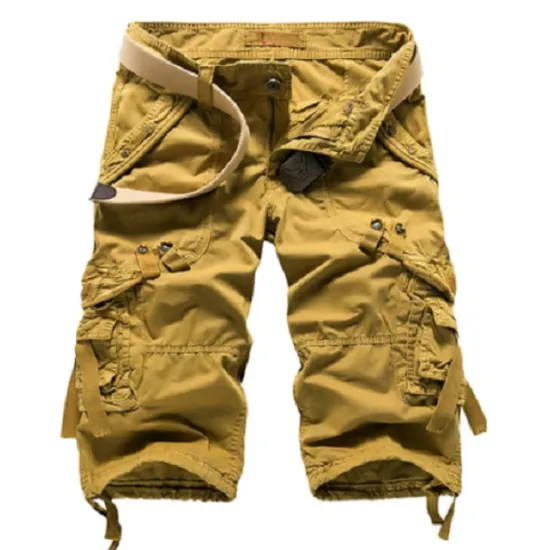 OUKU Men's Cargo Shorts Hiking Shorts Multi Pocket Plain Calf-Length Daily Basic Slim Wine Red Black