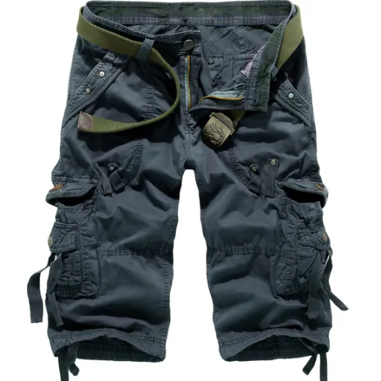 OUKU Men's Cargo Shorts Hiking Shorts Multi Pocket Plain Calf-Length Daily Basic Slim Wine Red Black