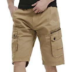OUKU Men's Cargo Shorts Hiking Shorts Tactical Shorts Military Summer Outdoor Relaxed Fit 10" Ripstop Breathable Quick Dry Multi Pockets Shorts Bottoms Knee Length Zipper Pocket Lake blue Black Cotton