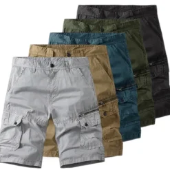 OUKU Men's Cargo Shorts Hiking Shorts Tactical Shorts Military Summer Outdoor Relaxed Fit 10" Ripstop Breathable Quick Dry Multi Pockets Shorts Bottoms Knee Length Zipper Pocket Lake blue Black Cotton
