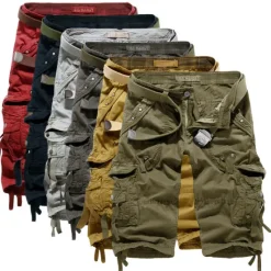 Clearance OUKU Men's Cargo Shorts Hiking Shorts Leg Drawstring Multi Pocket Multiple Pockets Plain Breathable Outdoor Calf-Length Casual Daily Streetwear Stylish ArmyGreen Wine Inelastic
