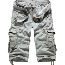 Clearance OUKU Men's Cargo Shorts Hiking Shorts Leg Drawstring Multi Pocket Multiple Pockets Plain Breathable Outdoor Calf-Length Casual Daily Streetwear Stylish ArmyGreen Wine Inelastic