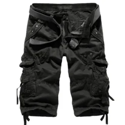 Clearance OUKU Men's Cargo Shorts Hiking Shorts Leg Drawstring Multi Pocket Multiple Pockets Plain Breathable Outdoor Calf-Length Casual Daily Streetwear Stylish ArmyGreen Wine Inelastic