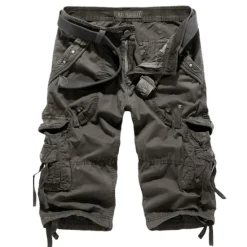 Clearance OUKU Men's Cargo Shorts Hiking Shorts Leg Drawstring Multi Pocket Multiple Pockets Plain Breathable Outdoor Calf-Length Casual Daily Streetwear Stylish ArmyGreen Wine Inelastic
