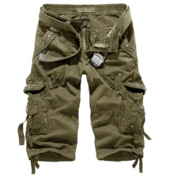 Clearance OUKU Men's Cargo Shorts Hiking Shorts Leg Drawstring Multi Pocket Multiple Pockets Plain Breathable Outdoor Calf-Length Casual Daily Streetwear Stylish ArmyGreen Wine Inelastic