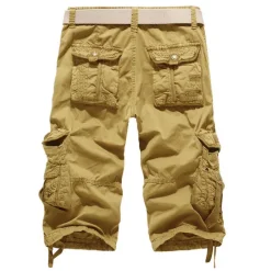 Clearance OUKU Men's Cargo Shorts Hiking Shorts Leg Drawstring Multi Pocket Multiple Pockets Plain Breathable Outdoor Calf-Length Casual Daily Streetwear Stylish ArmyGreen Wine Inelastic