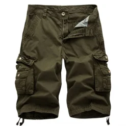 Sale OUKU Men's Cargo Shorts Hiking Shorts Zipper Pocket Classic Plain Cycling Outdoor Knee Length Casual Stylish Wine Red White gray Inelastic