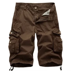 Sale OUKU Men's Cargo Shorts Hiking Shorts Zipper Pocket Classic Plain Cycling Outdoor Knee Length Casual Stylish Wine Red White gray Inelastic