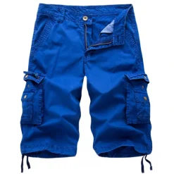 Sale OUKU Men's Cargo Shorts Hiking Shorts Zipper Pocket Classic Plain Cycling Outdoor Knee Length Casual Stylish Wine Red White gray Inelastic