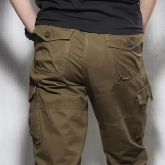 Discount OUKU Men's Cargo Shorts Hiking Shorts Multi Pocket Plain Comfort Outdoor Calf-Length Cotton Cargo Shorts ArmyGreen Black Micro-elastic