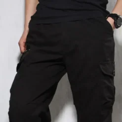 Discount OUKU Men's Cargo Shorts Hiking Shorts Multi Pocket Plain Comfort Outdoor Calf-Length Cotton Cargo Shorts ArmyGreen Black Micro-elastic