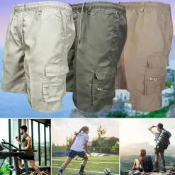 OUKU Men's Cargo Shorts Hiking Shorts Military Outdoor Regular Fit Waterproof Breathable Quick Dry Shorts Zipper Pocket Black Army Green Hunting Climbing Camping / Hiking / Caving S M L XL XXL