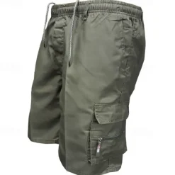OUKU Men's Cargo Shorts Hiking Shorts Military Outdoor Regular Fit Waterproof Breathable Quick Dry Shorts Zipper Pocket Black Army Green Hunting Climbing Camping / Hiking / Caving S M L XL XXL