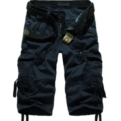 OUKU Men's Cargo Shorts Hiking Shorts Leg Drawstring Multi Pocket Multiple Pockets Plain Breathable Outdoor Calf-Length Casual Daily Streetwear Stylish Black Wine Inelastic