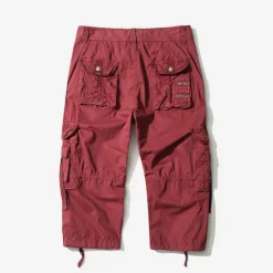 OUKU Men's Cargo Shorts Hiking Shorts Leg Drawstring Multi Pocket Multiple Pockets Plain Breathable Outdoor Calf-Length Casual Daily Streetwear Stylish Black Wine Inelastic