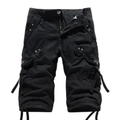 OUKU Men's Cargo Shorts Hiking Shorts Leg Drawstring Multi Pocket Multiple Pockets Plain Breathable Outdoor Calf-Length Casual Daily Streetwear Stylish Black Wine Inelastic