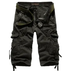 OUKU Men's Cargo Shorts Hiking Shorts Leg Drawstring Multi Pocket Multiple Pockets Plain Breathable Outdoor Calf-Length Casual Daily Streetwear Stylish Black Wine Inelastic